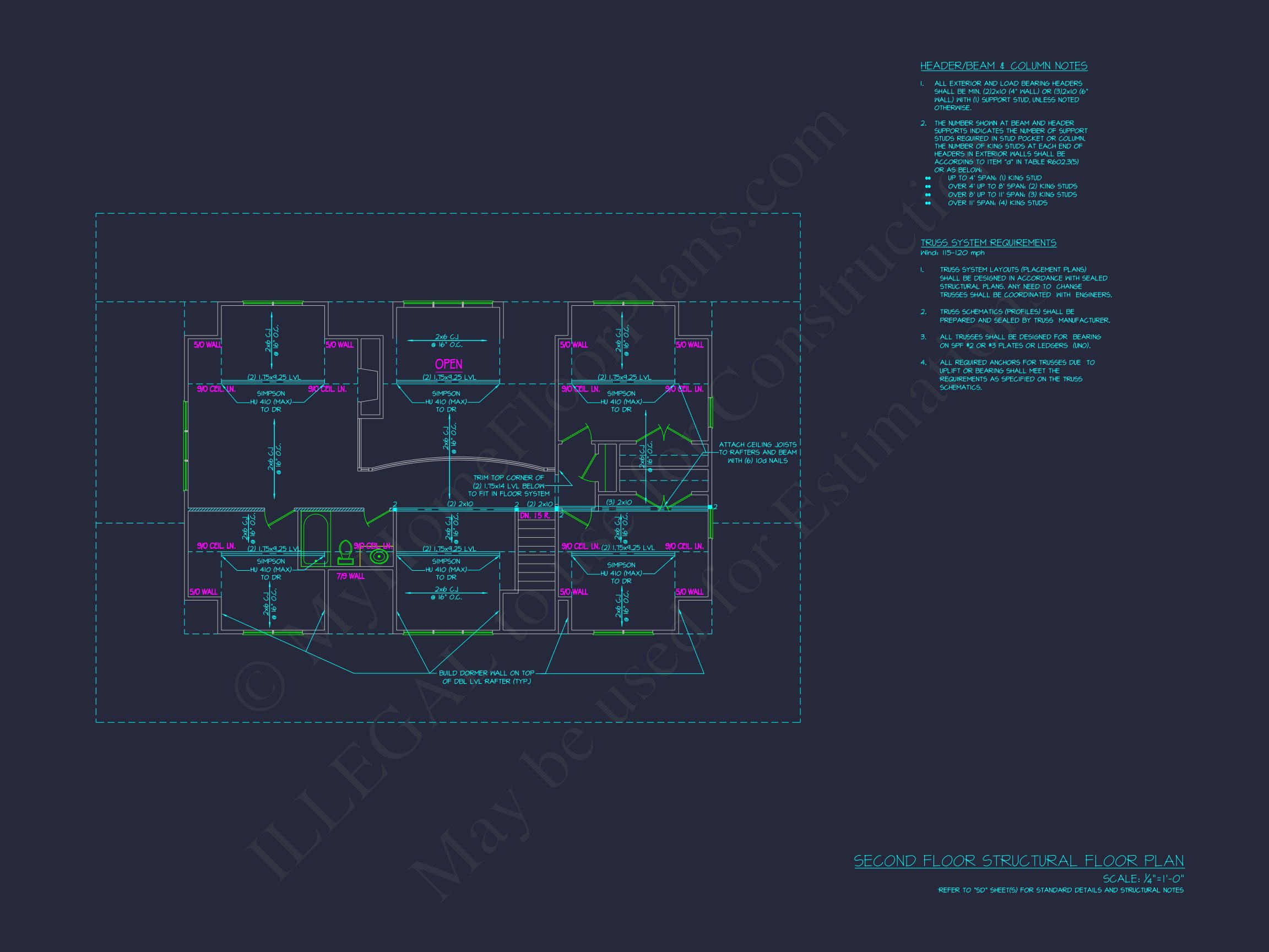 Traditional Craftsman house Plan - Detailed Floor Plan and CAD Design