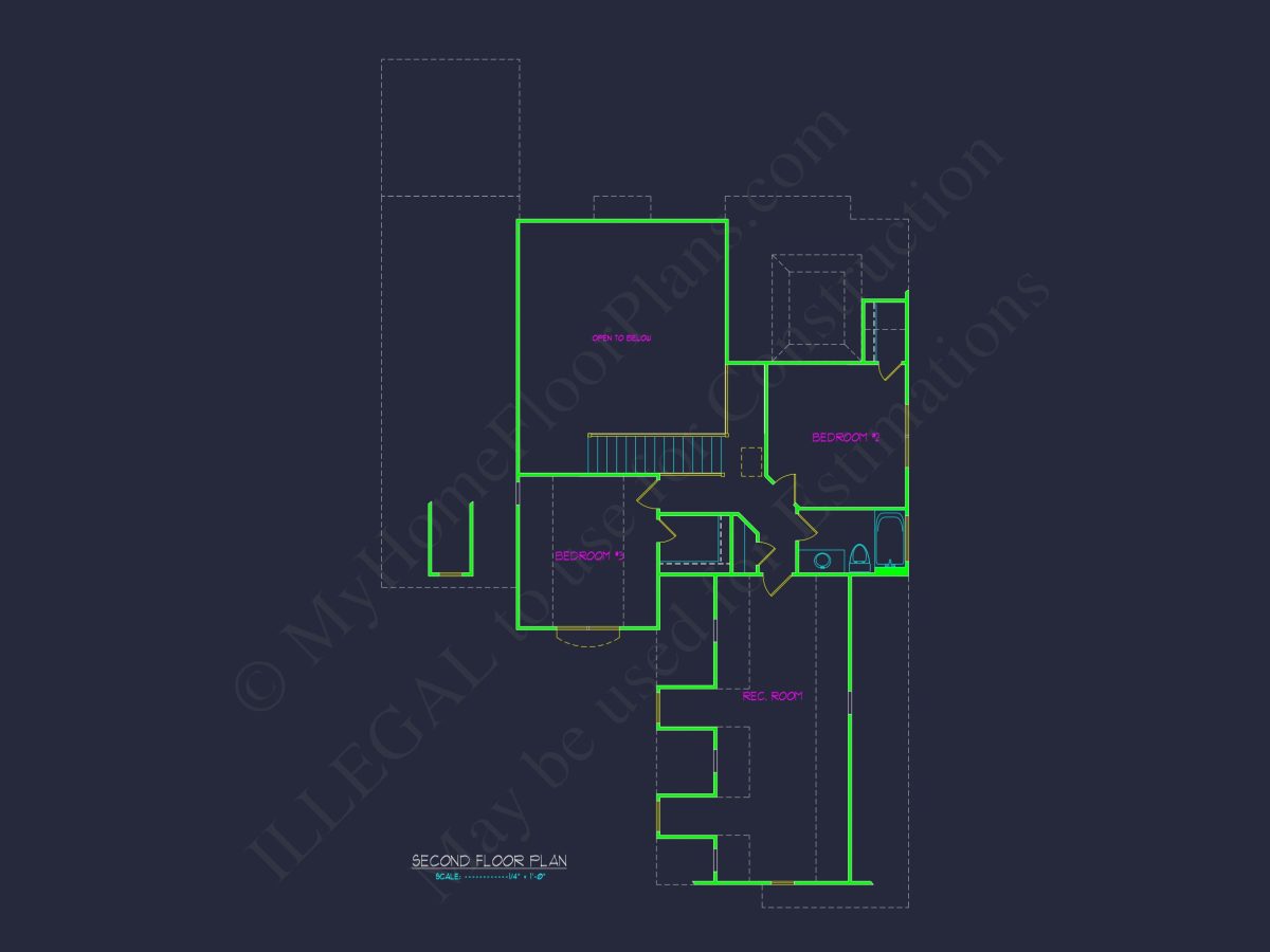 Traditional Craftsman house Plan with 1.5 Floors and Open Design