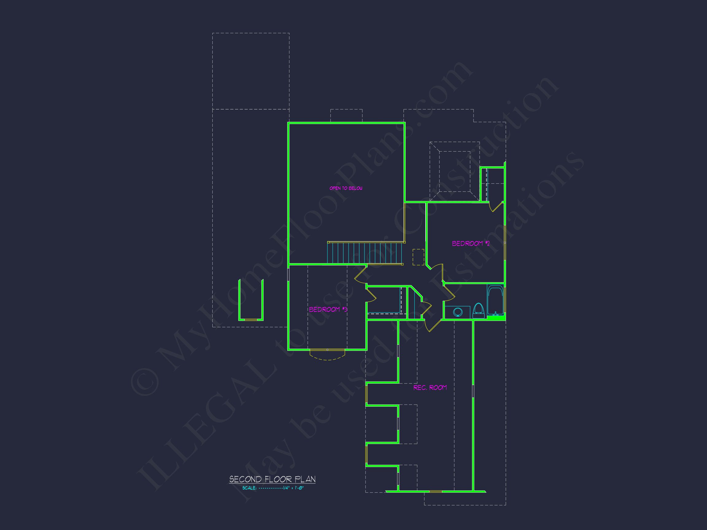 Traditional Craftsman house Plan with 1.5 Floors and Open Design