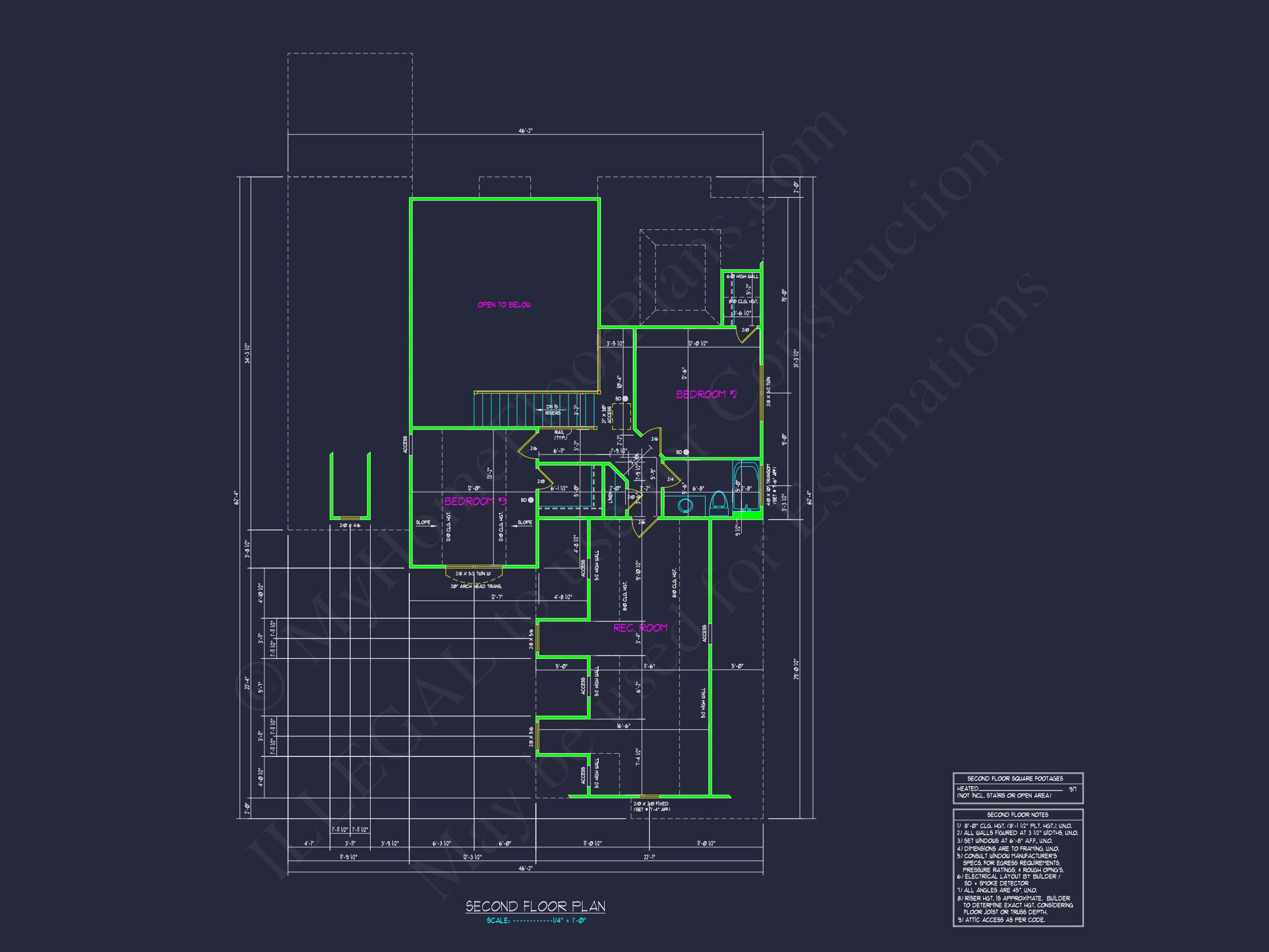 Traditional Craftsman house Plan with 1.5 Floors and Open Design
