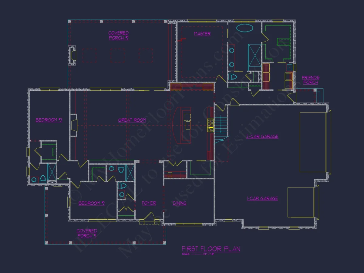 Traditional Craftsman house Plan with 1.5 Floors and Spacious Design
