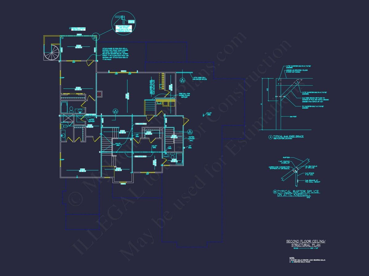 Traditional Craftsman house Plan with 2-Story Design & CAD Blueprints