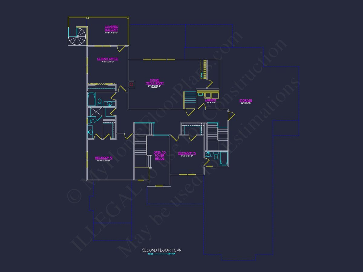 Traditional Craftsman house Plan with 2-Story Design & CAD Blueprints