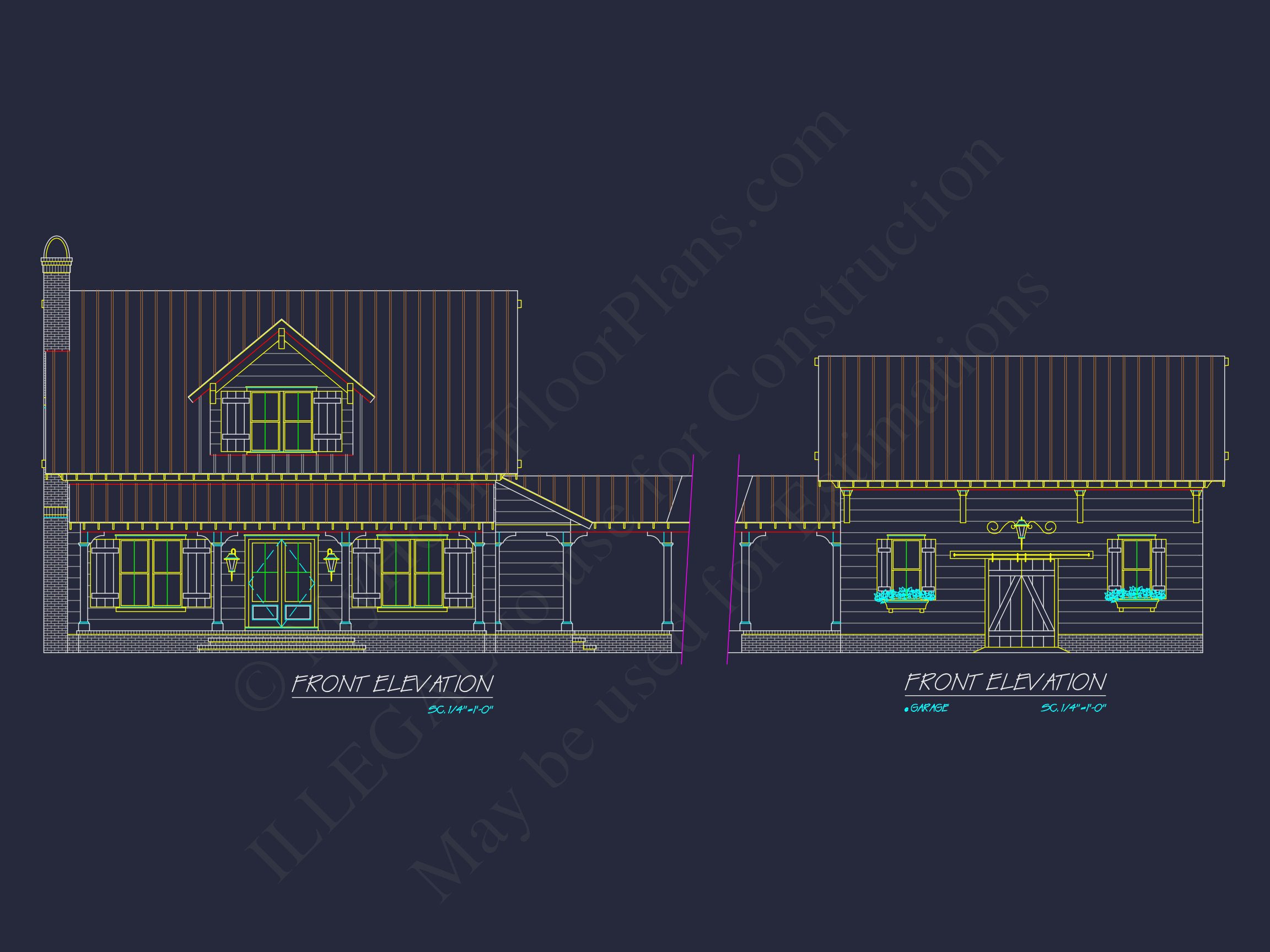 Traditional Craftsman house Plan with 2-Story Floor Design and Detached Garage