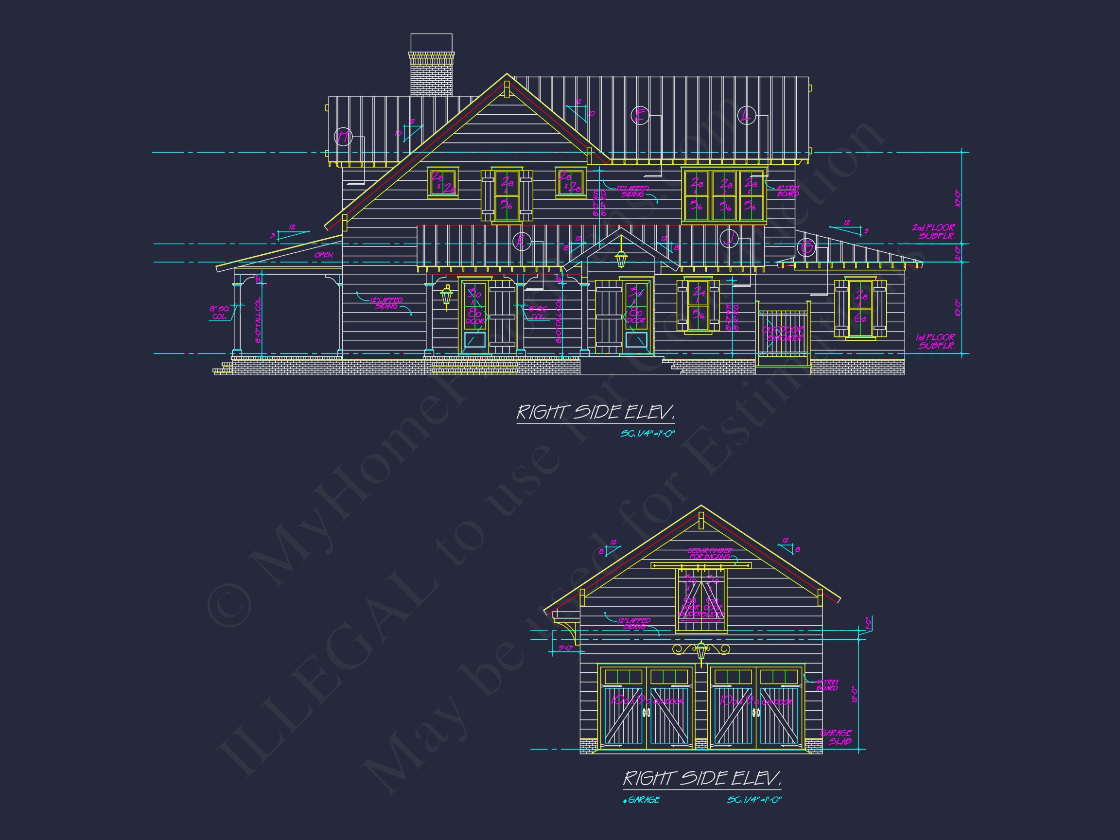 Traditional Craftsman house Plan with 2-Story Floor Design and Detached Garage