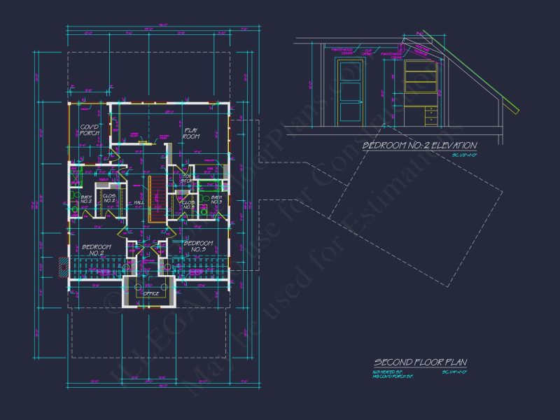Traditional Craftsman house Plan with 2-Story Floor Design and Detached Garage