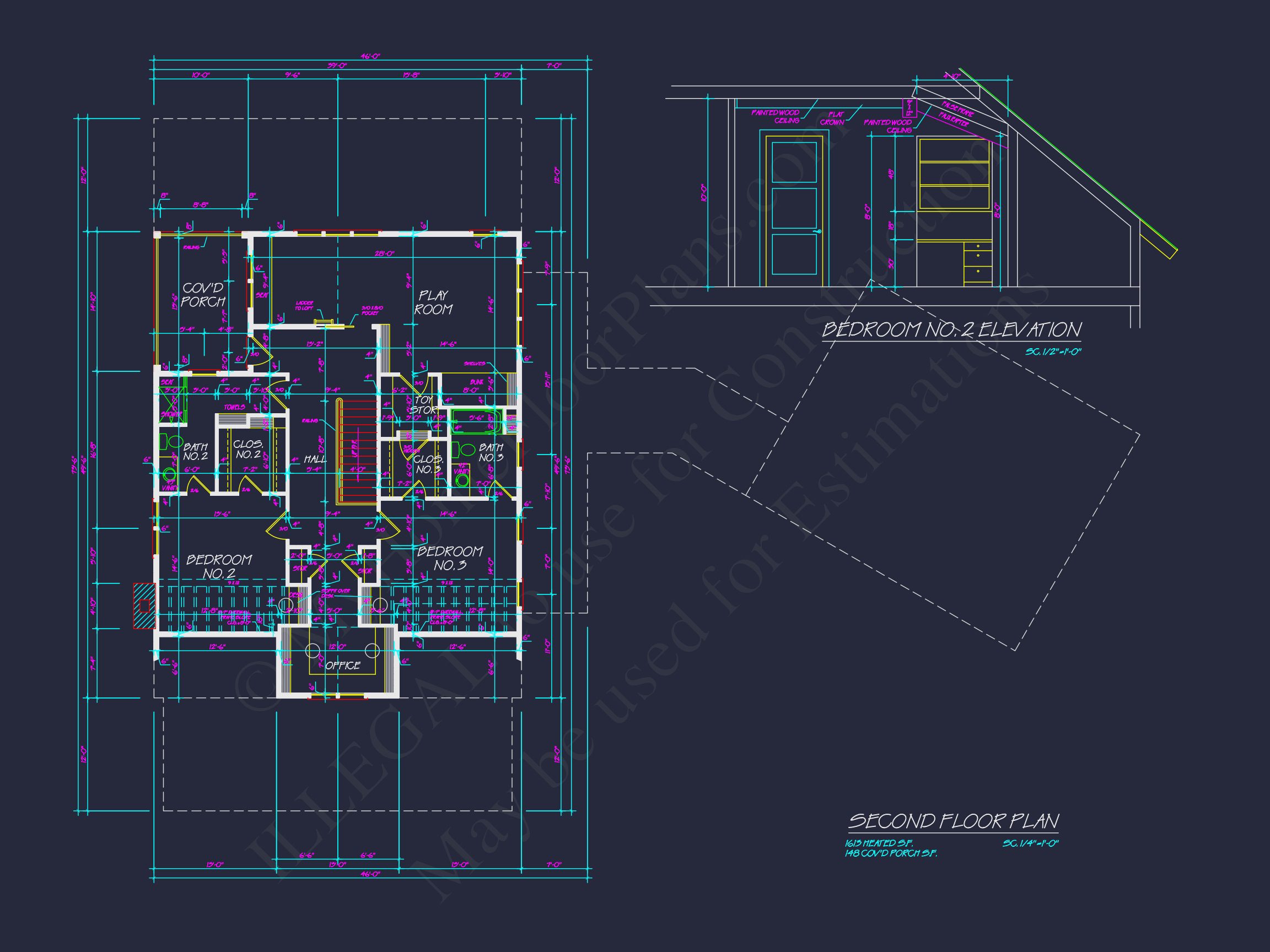 Traditional Craftsman house Plan with 2-Story Floor Design and Detached Garage