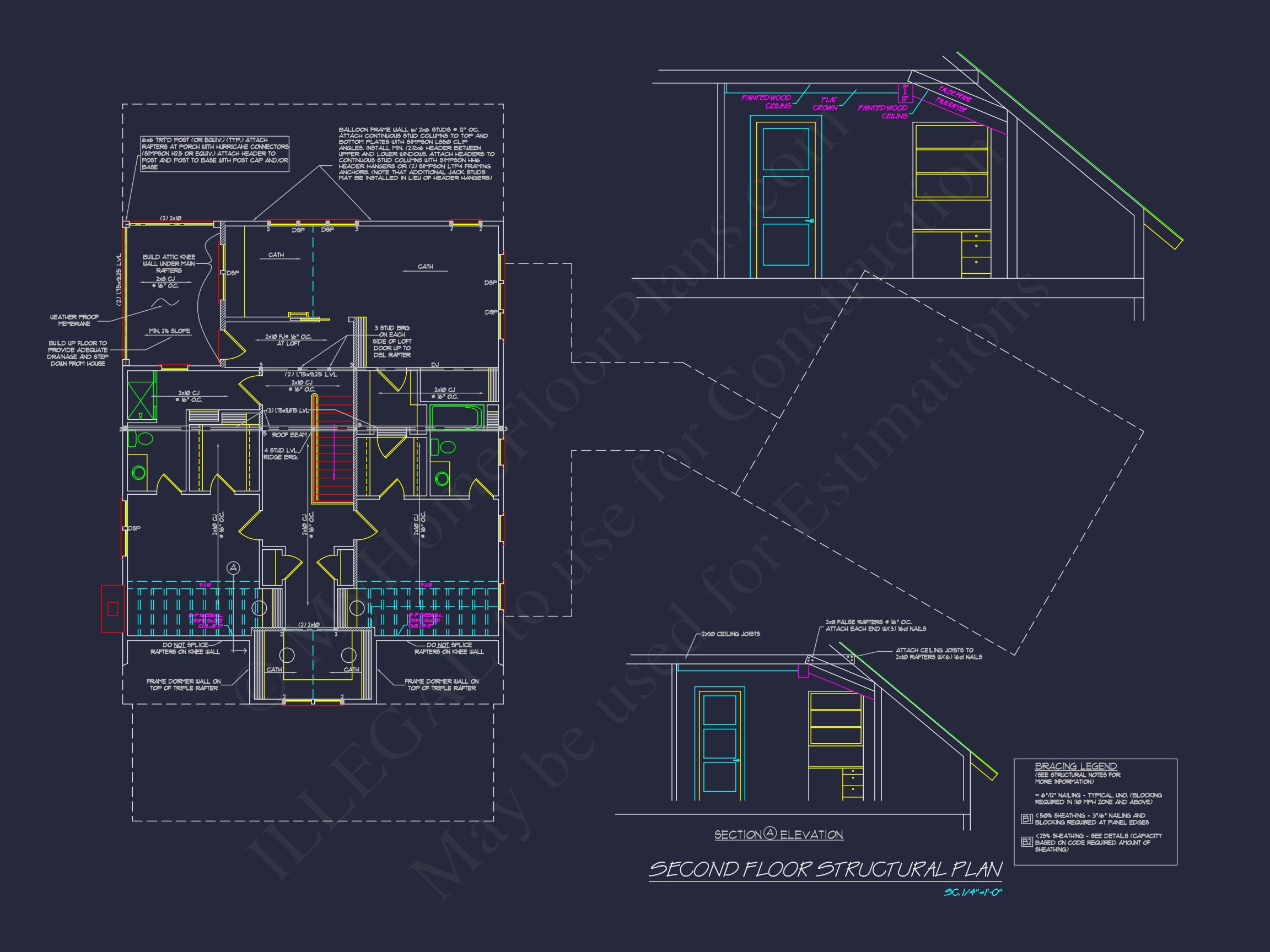 Traditional Craftsman house Plan with 2-Story Floor Design and Detached Garage