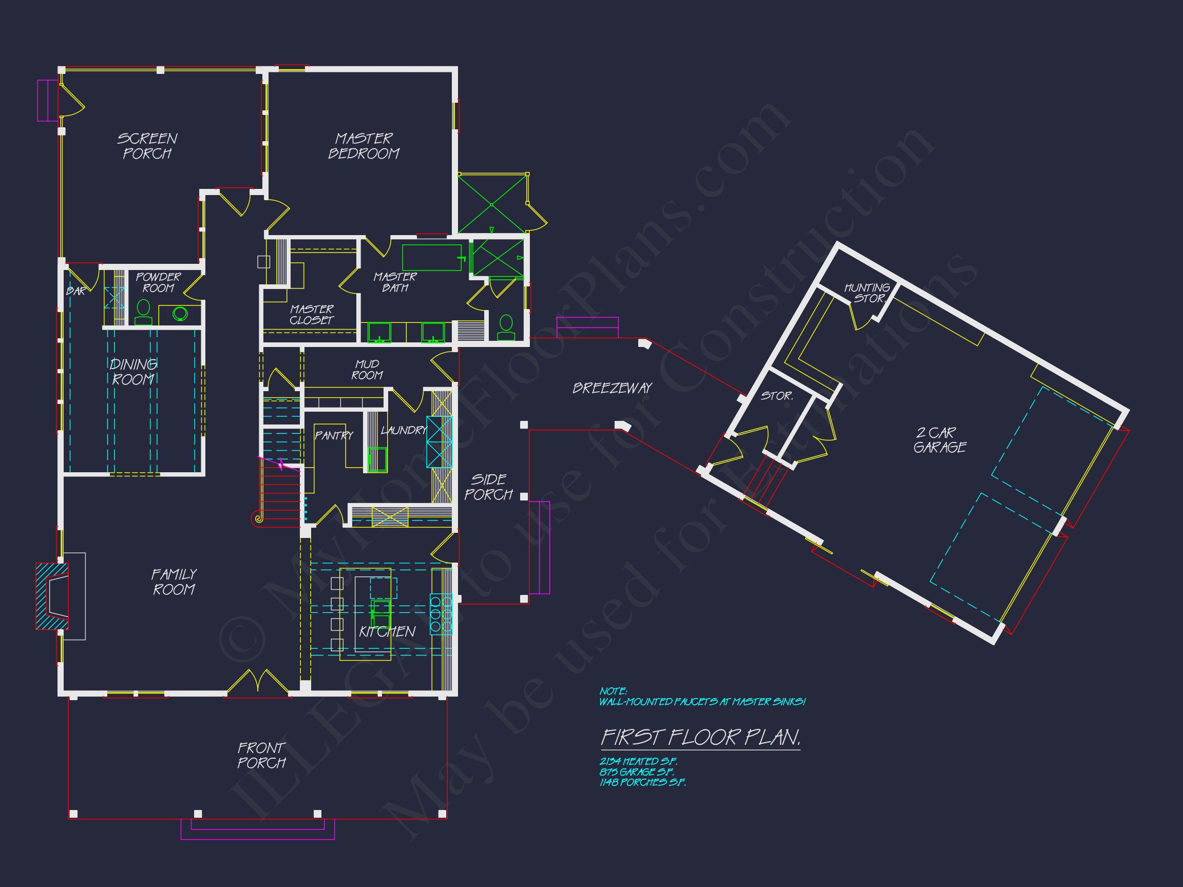 Traditional Craftsman house Plan with 2-Story Floor Design and Detached Garage