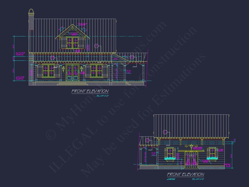 Traditional Craftsman house Plan with 2-Story Floor Design and Detached Garage