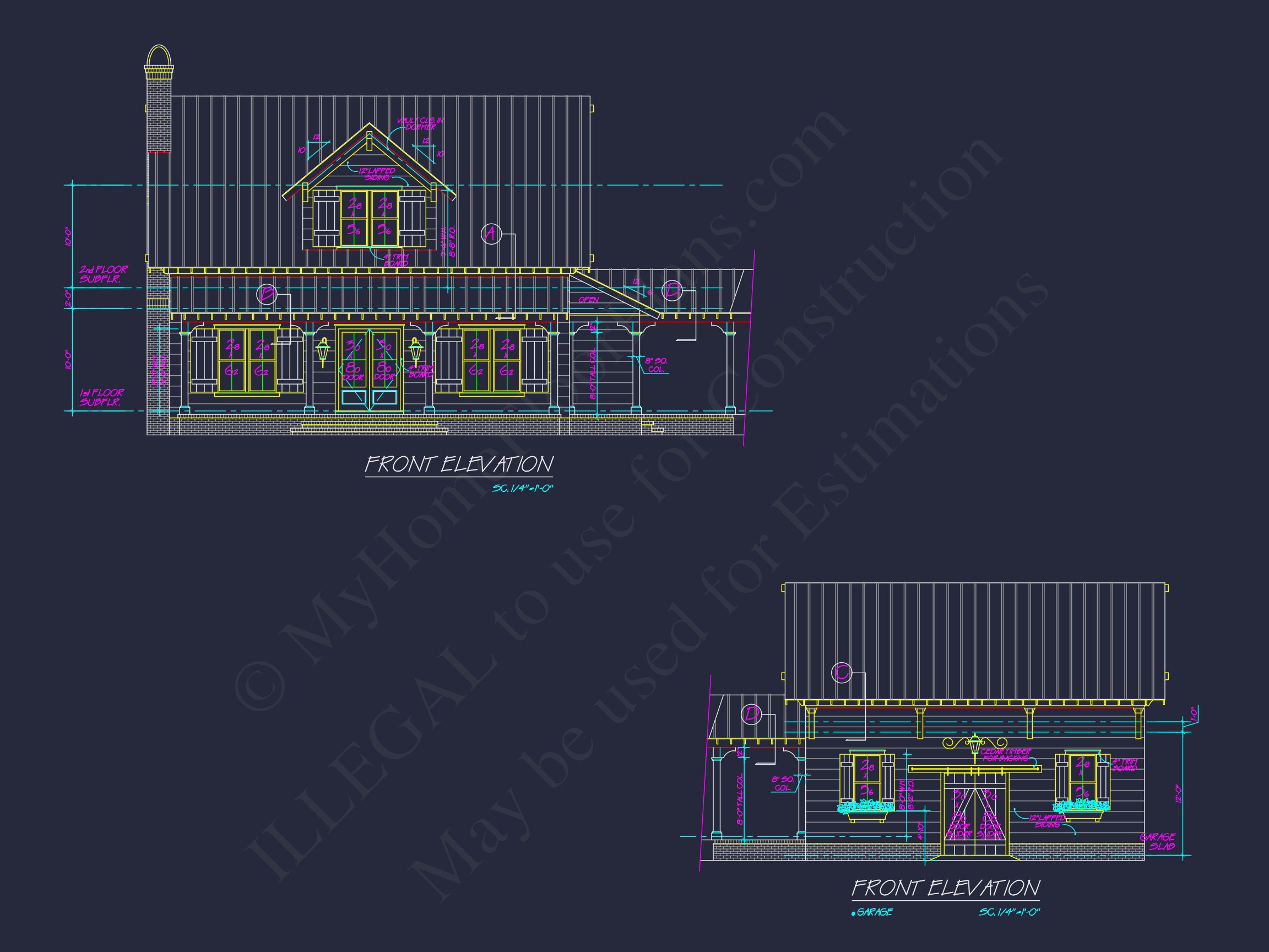 Traditional Craftsman house Plan with 2-Story Floor Design and Detached Garage