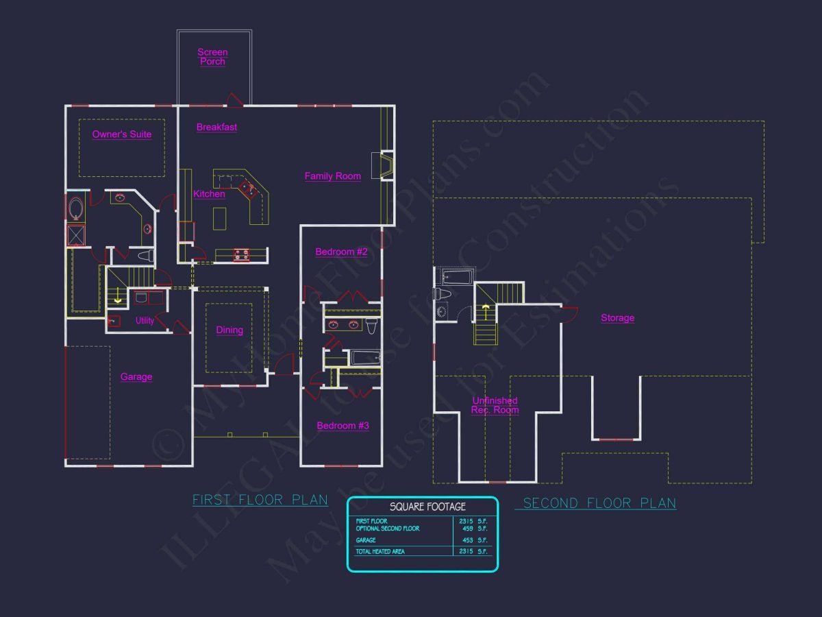 Traditional Craftsman house Plan with 3 Bedrooms and CAD Designs