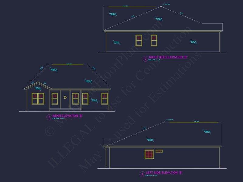 Traditional Craftsman house Plan with 3 Bedrooms and CAD Designs