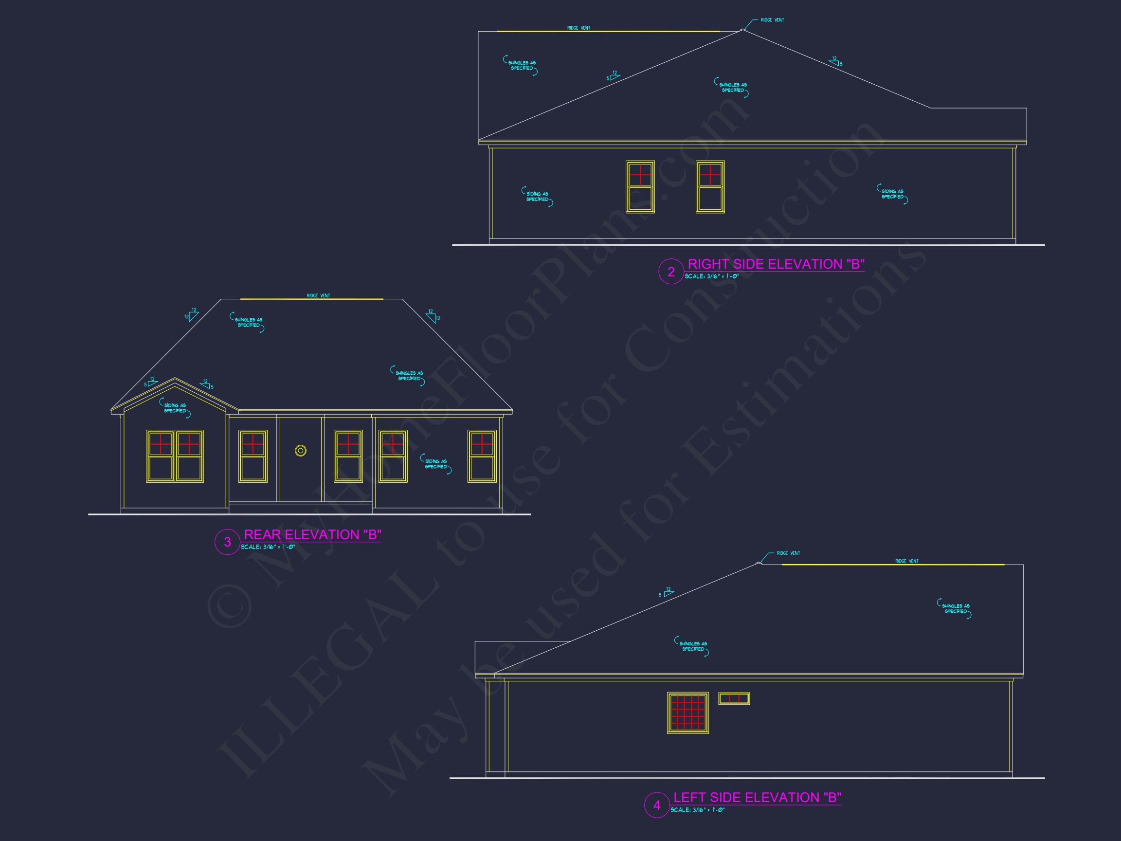 Traditional Craftsman house Plan with 3 Bedrooms and CAD Designs