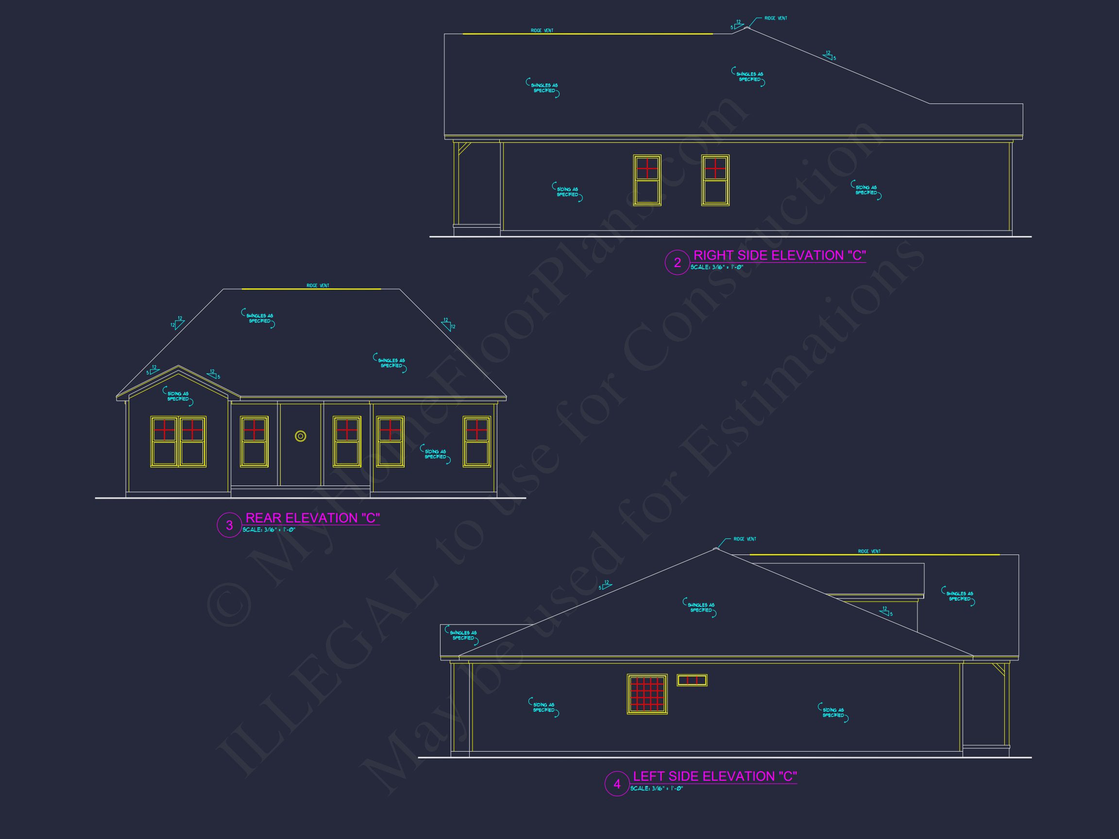 Traditional Craftsman house Plan with 3 Bedrooms and CAD Designs