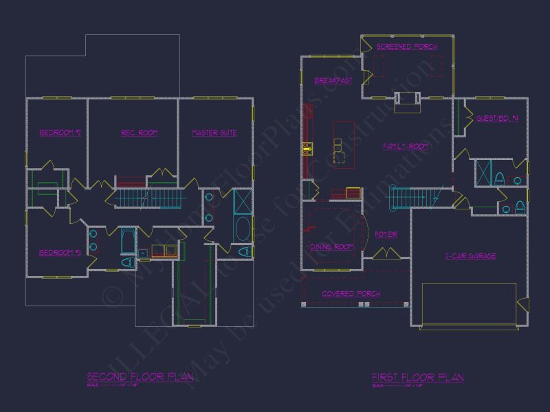 Traditional Craftsman house Plan with 4 Bedrooms & 2-Car Garage