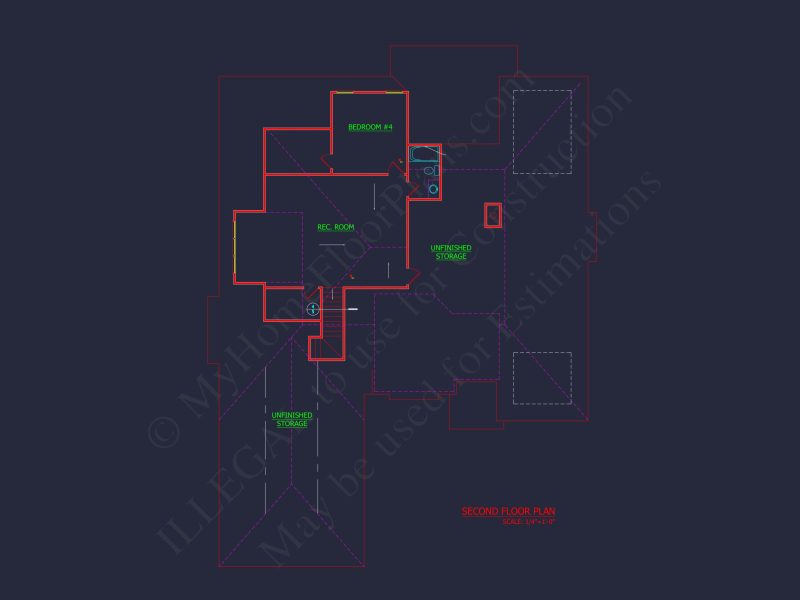 Traditional Craftsman house Plan with 4 Bedrooms and 3-Car Garage