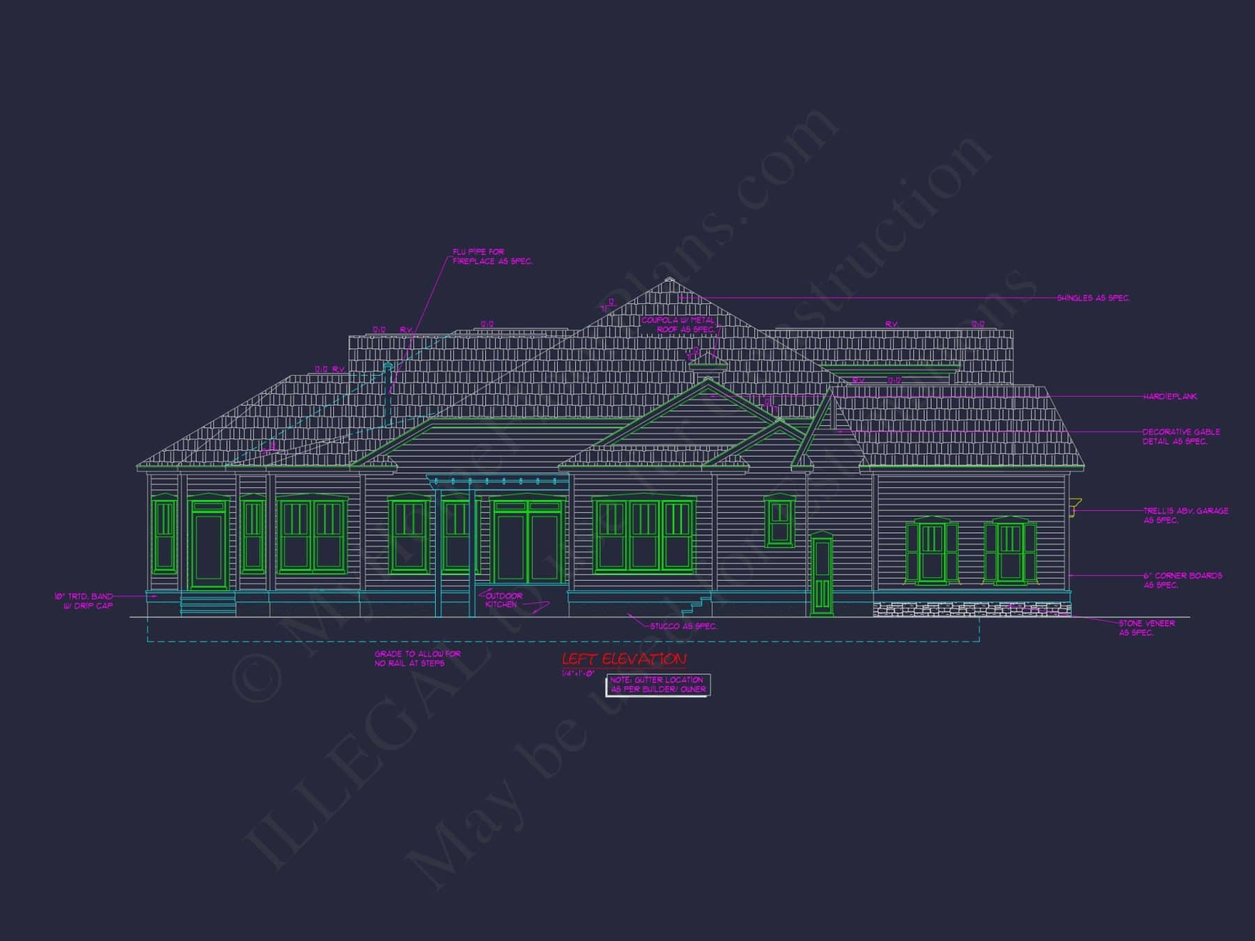 Traditional Craftsman house Plan with 4 Bedrooms and CAD Designs