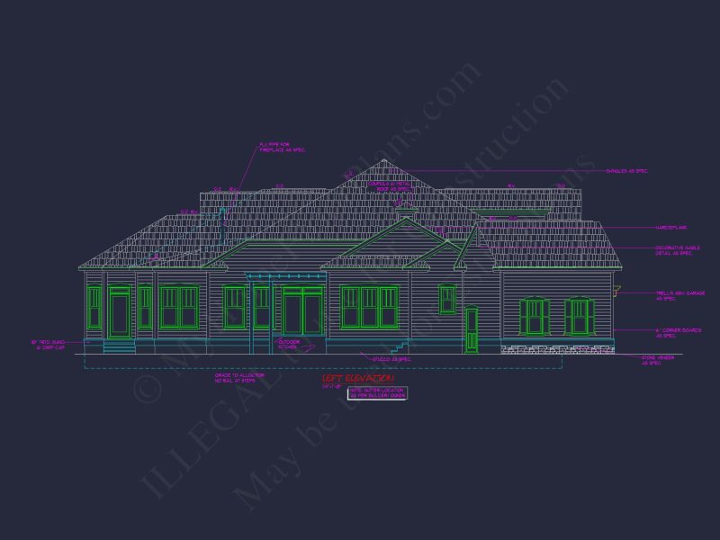 Traditional Craftsman house Plan with 4 Bedrooms and CAD Designs