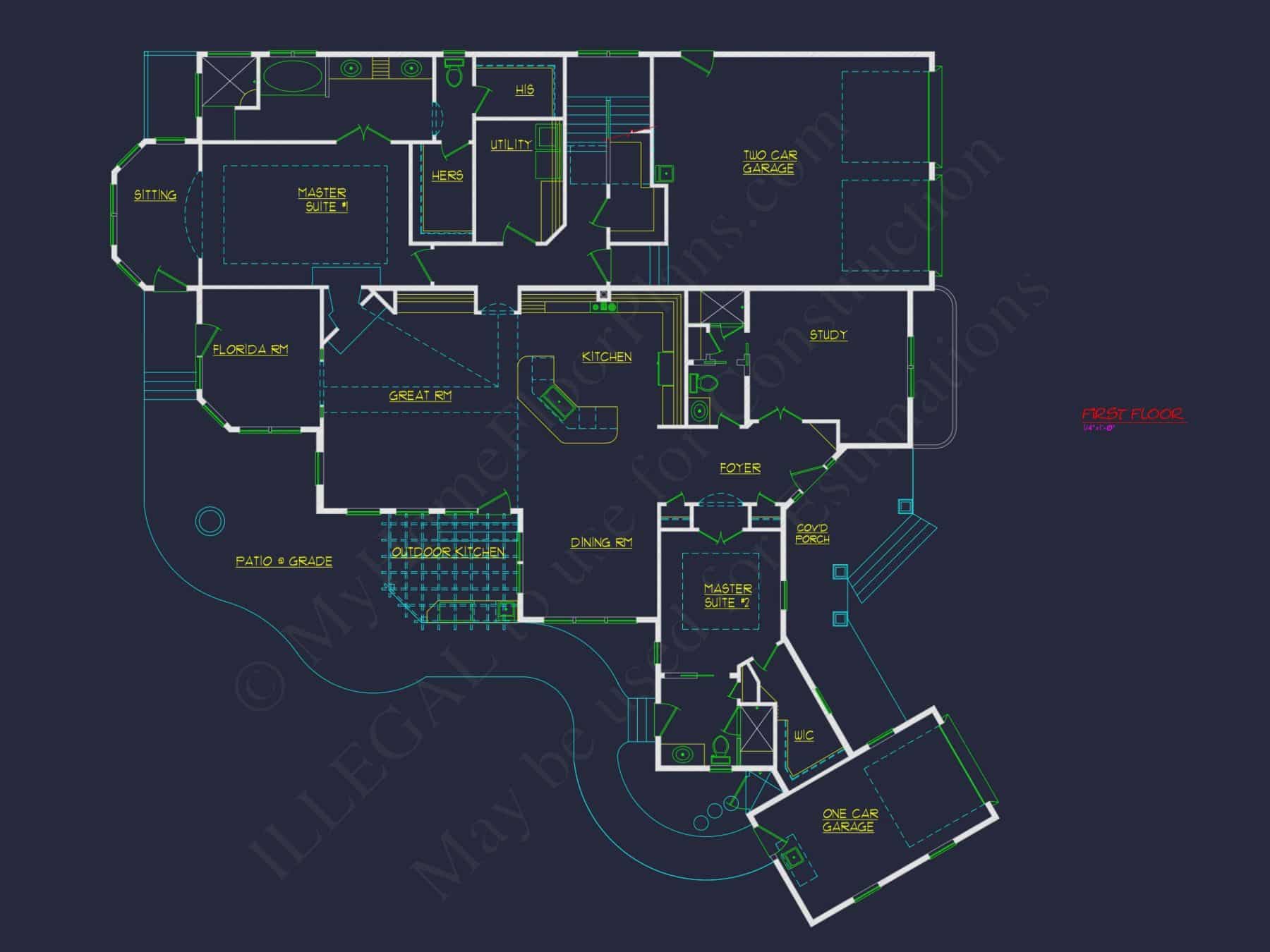 Traditional Craftsman house Plan with 4 Bedrooms and CAD Designs