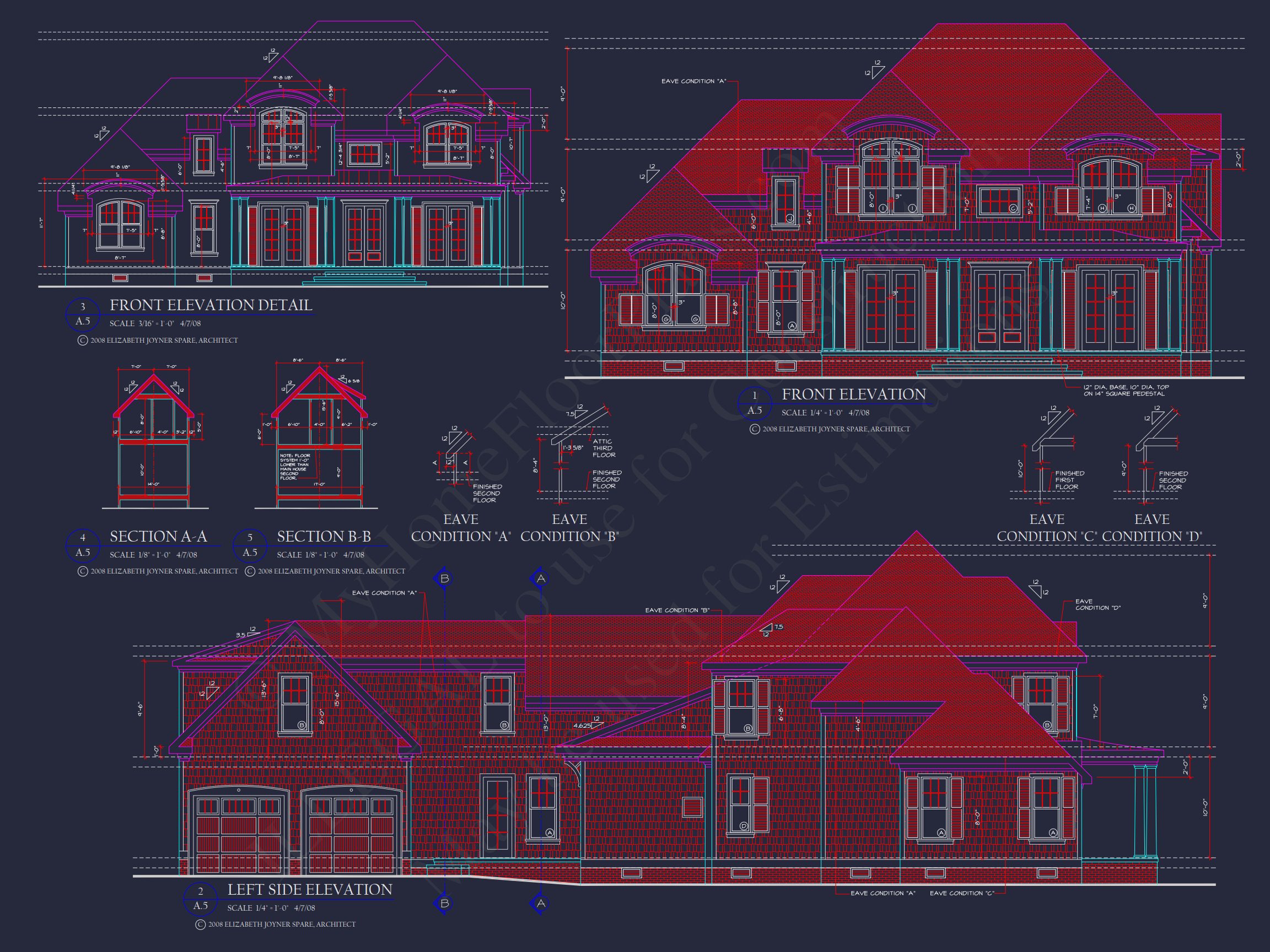 Traditional Craftsman house Plan with 4 Beds,3 Garage Bays,and Vaulted Ceilings
