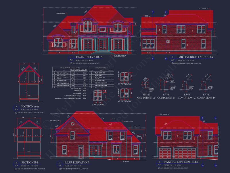 Traditional Craftsman house Plan with 4 Beds, 3 Garage Bays, and Vaulted Ceilings