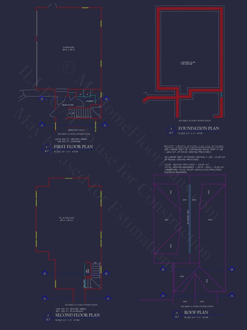 Traditional Craftsman house Plan with 4 Beds, 3 Garage Bays, and Vaulted Ceilings