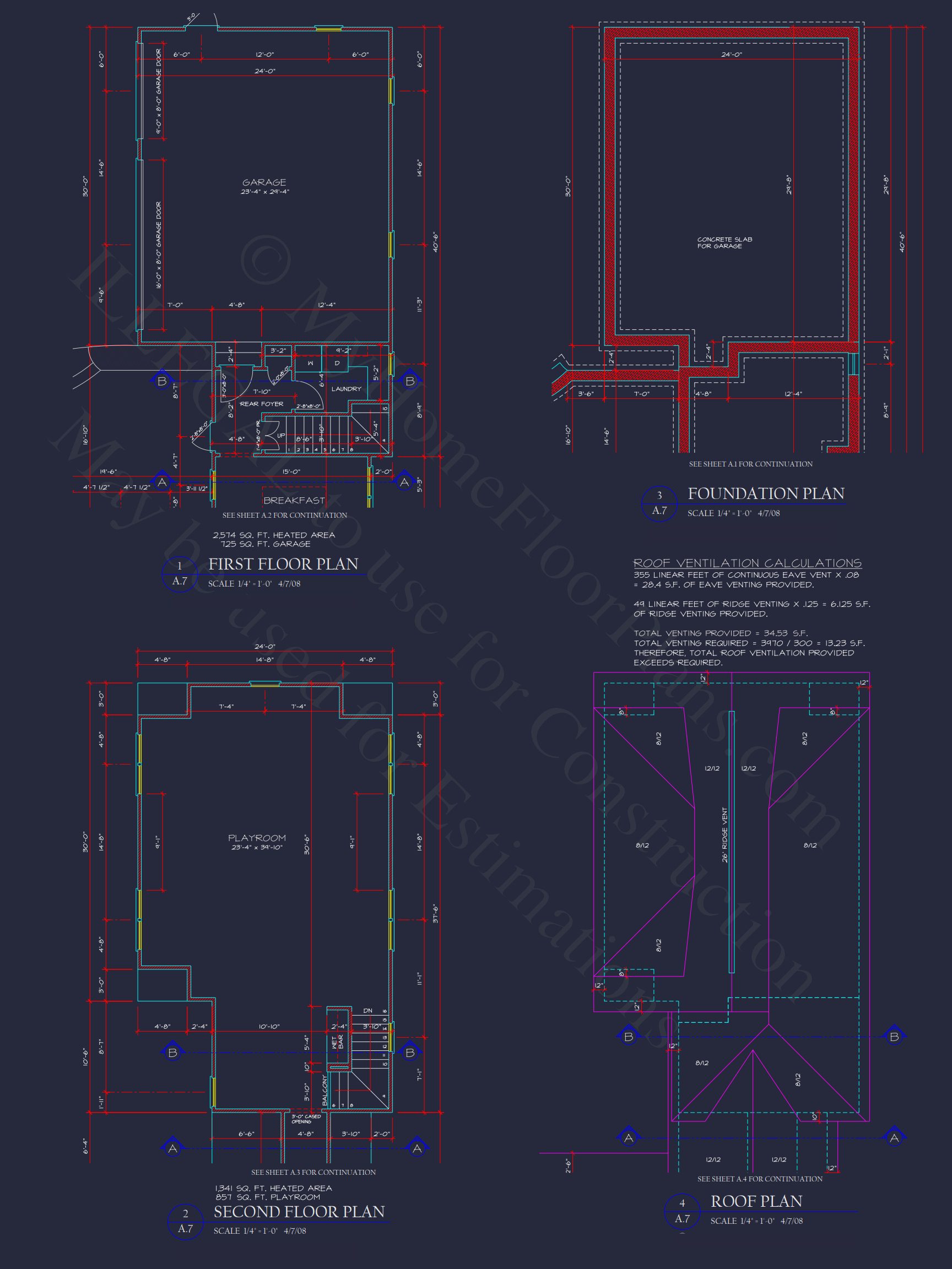 Traditional Craftsman house Plan with 4 Beds,3 Garage Bays,and Vaulted Ceilings