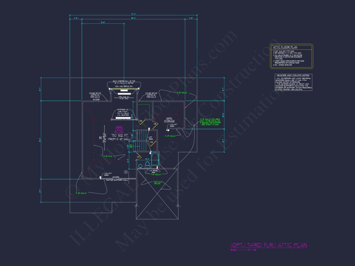 Traditional Craftsman house Plan with 5 Bedrooms and CAD Designs