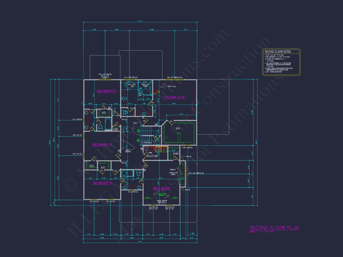 Traditional Craftsman house Plan with 5 Bedrooms and CAD Designs