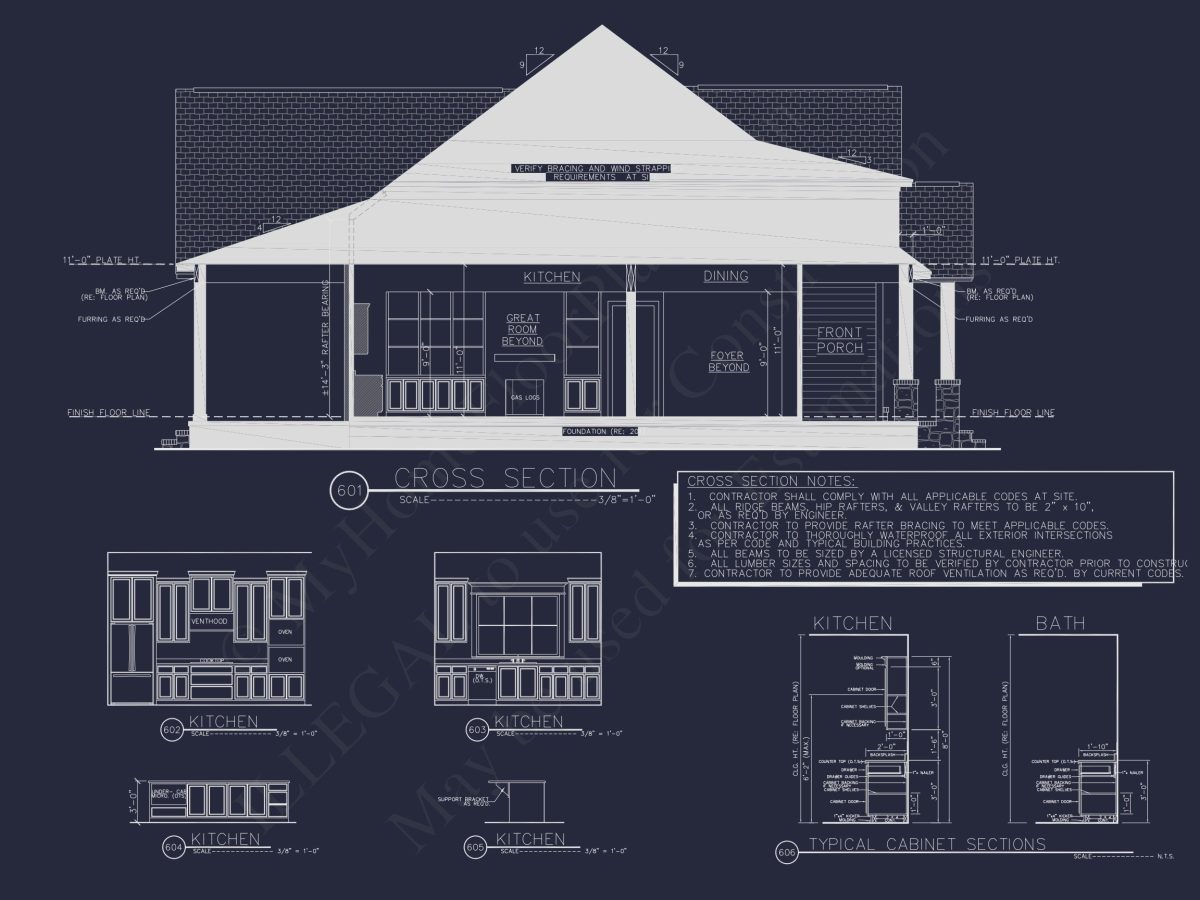 Traditional Craftsman house Plan with Bonus Room and Vaulted Ceilings