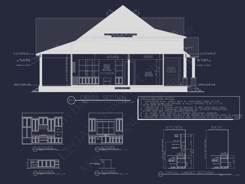 Traditional Craftsman house Plan with Bonus Room and Vaulted Ceilings