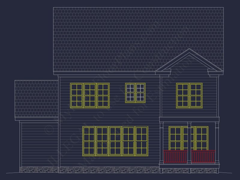 Traditional Craftsman house Plan with CAD Blueprint Designs