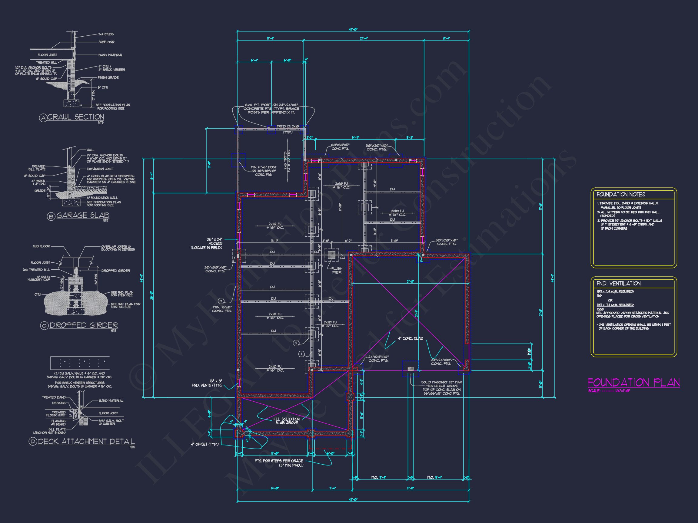 Traditional Craftsman house Plan with CAD Blueprint Designs