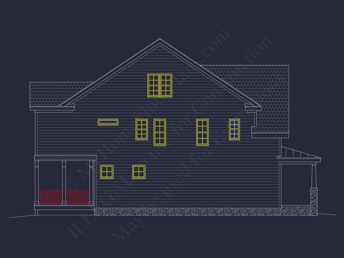 Traditional Craftsman house Plan with CAD Blueprint Designs