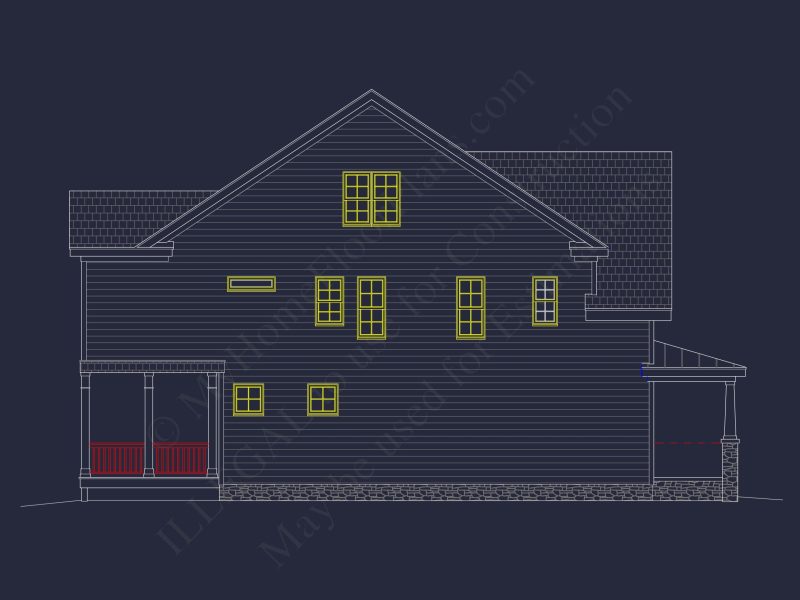 Traditional Craftsman house Plan with CAD Blueprint Designs