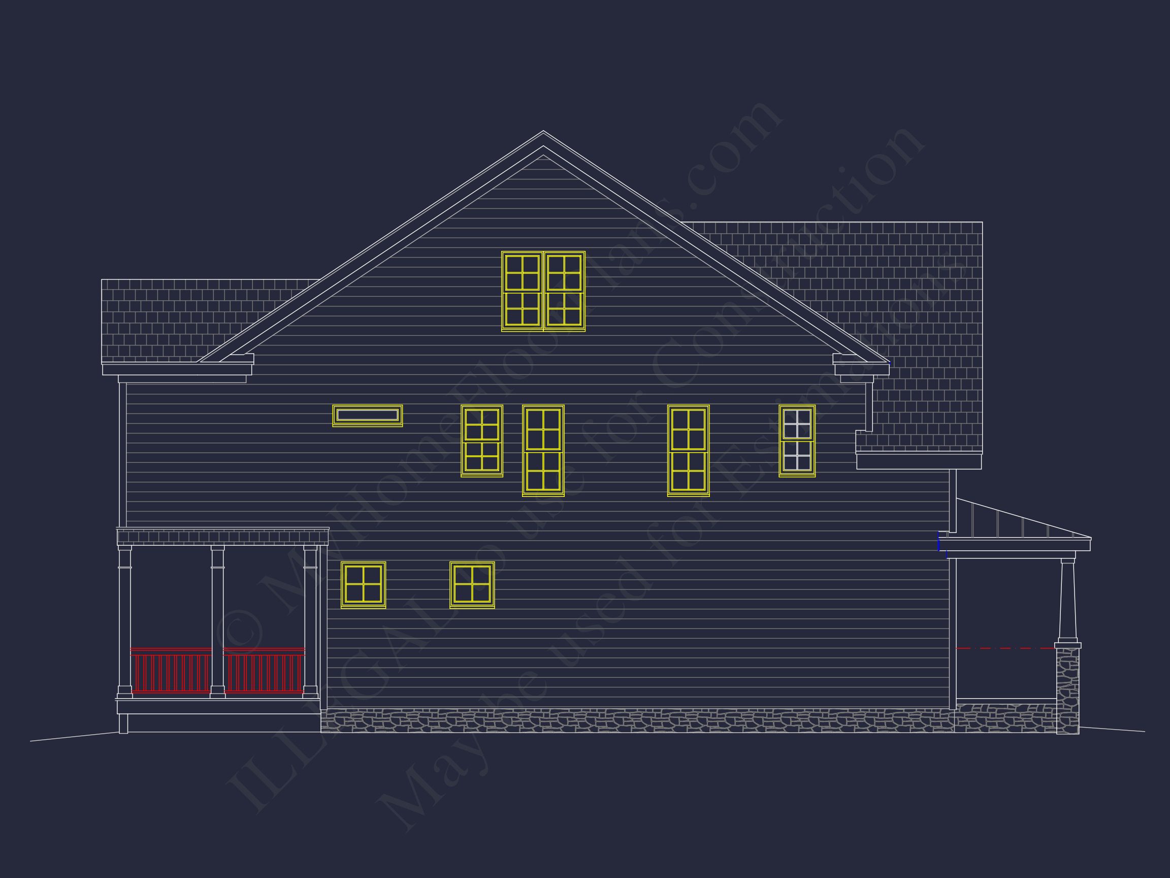 Traditional Craftsman house Plan with CAD Blueprint Designs