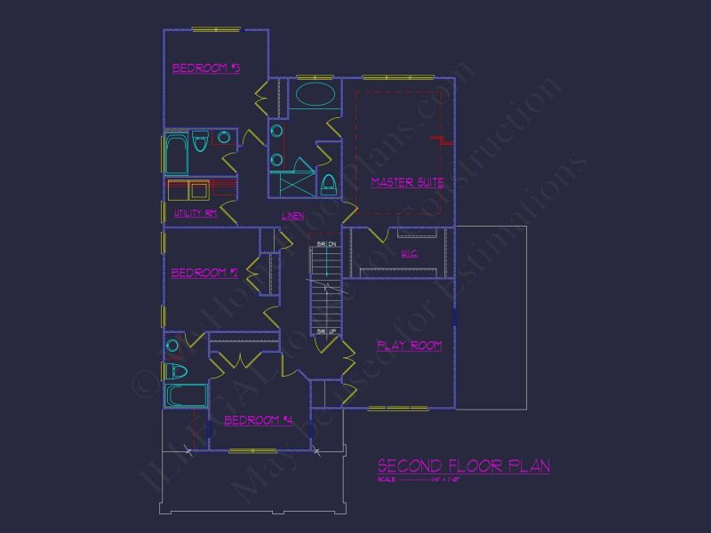 Traditional Craftsman house Plan with CAD Blueprint Designs