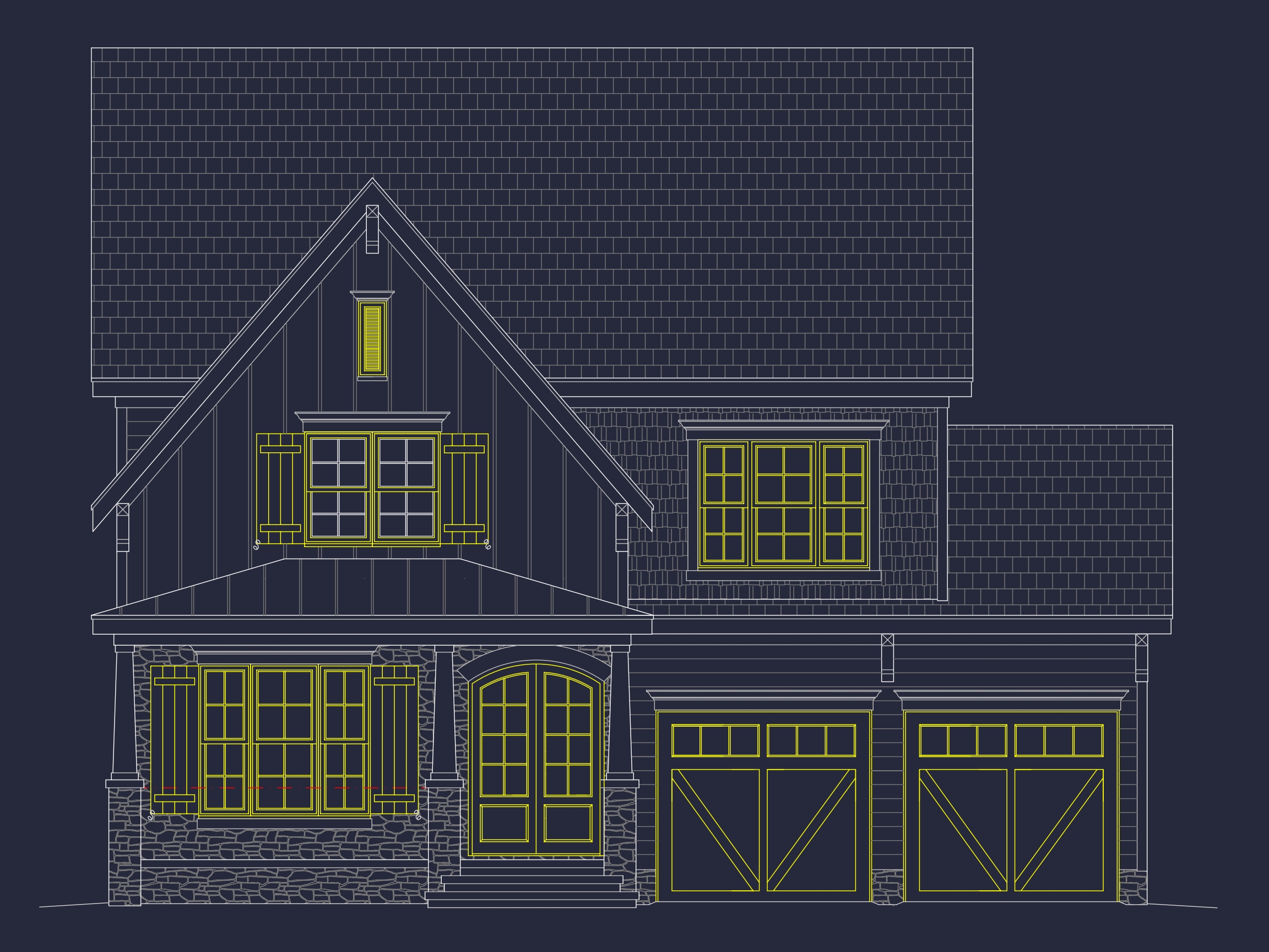 Traditional Craftsman Home Plan with CAD Blueprint Designs