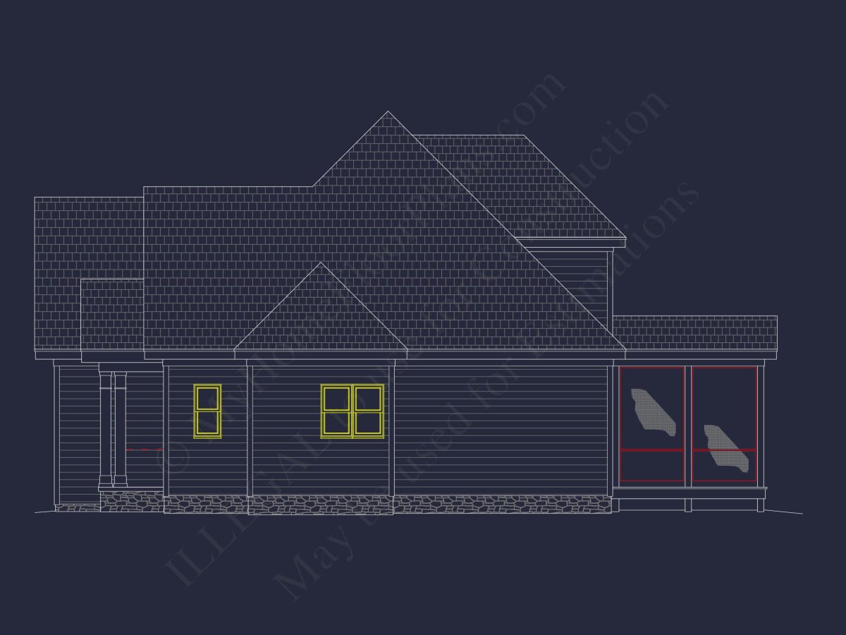 Traditional Craftsman house Plan with CAD Floor Designs