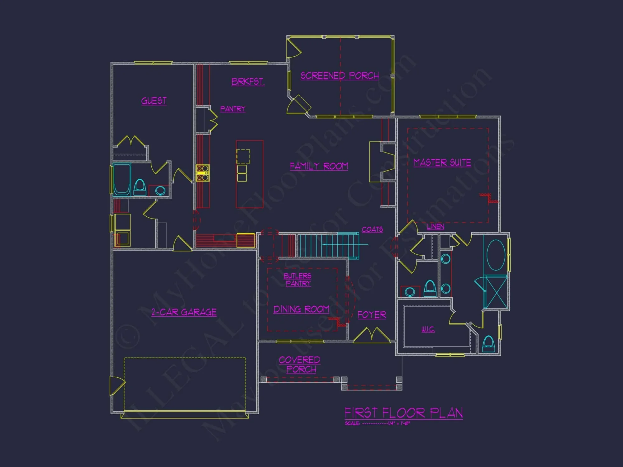 Traditional Craftsman house Plan with CAD Floor Designs
