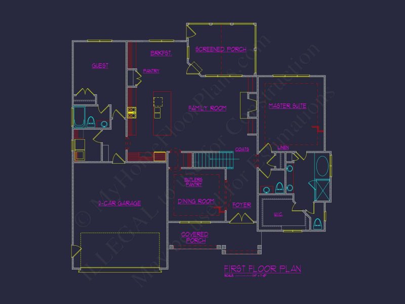 Traditional Craftsman house Plan with CAD Floor Designs