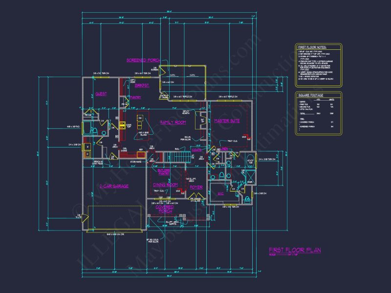Traditional Craftsman house Plan with CAD Floor Designs