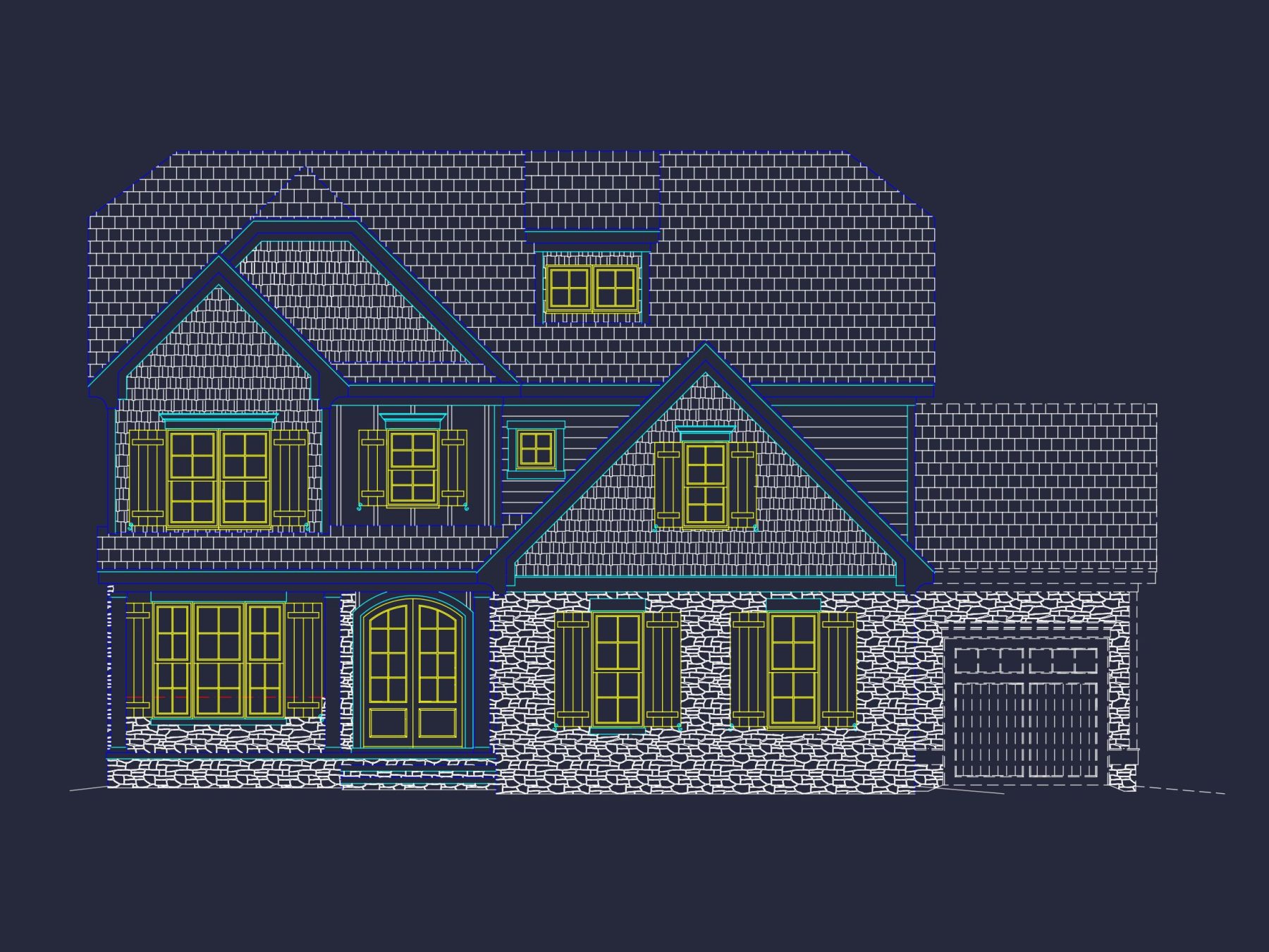 Traditional Craftsman house Plan with Detailed CAD Designs