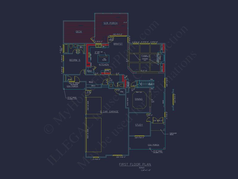 Traditional Craftsman house Plan with Detailed CAD Designs