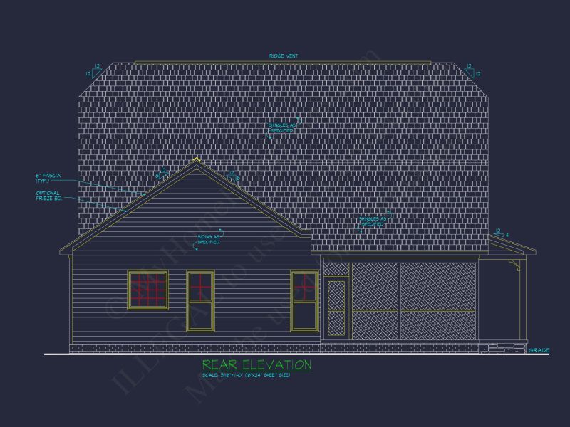Traditional Craftsman house Plan with Detailed CAD Designs