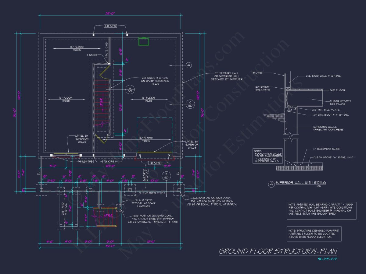 Traditional Craftsman house Plan with Detailed Floor Blueprint