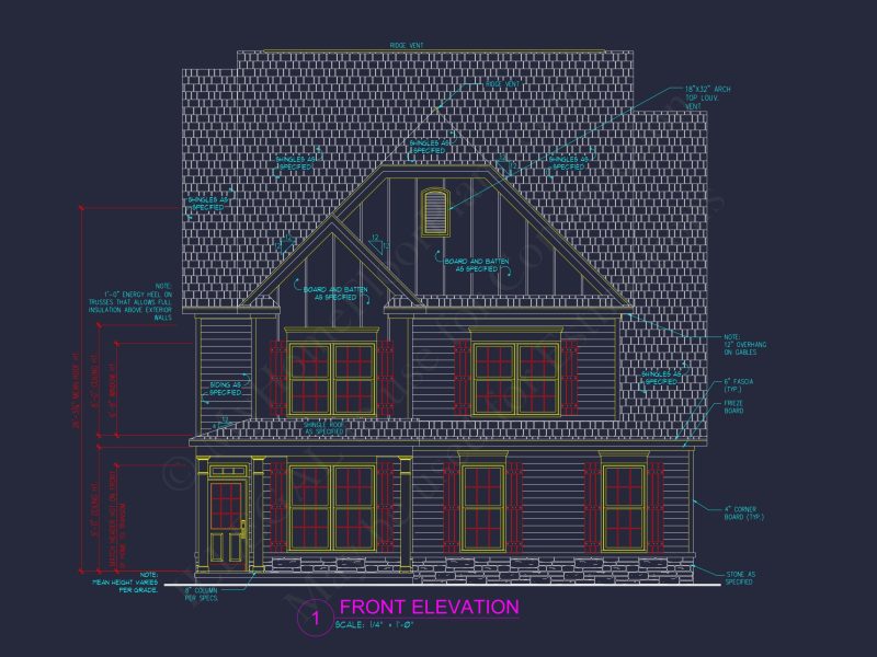 Traditional Craftsman house Plan with Detailed Floor Design