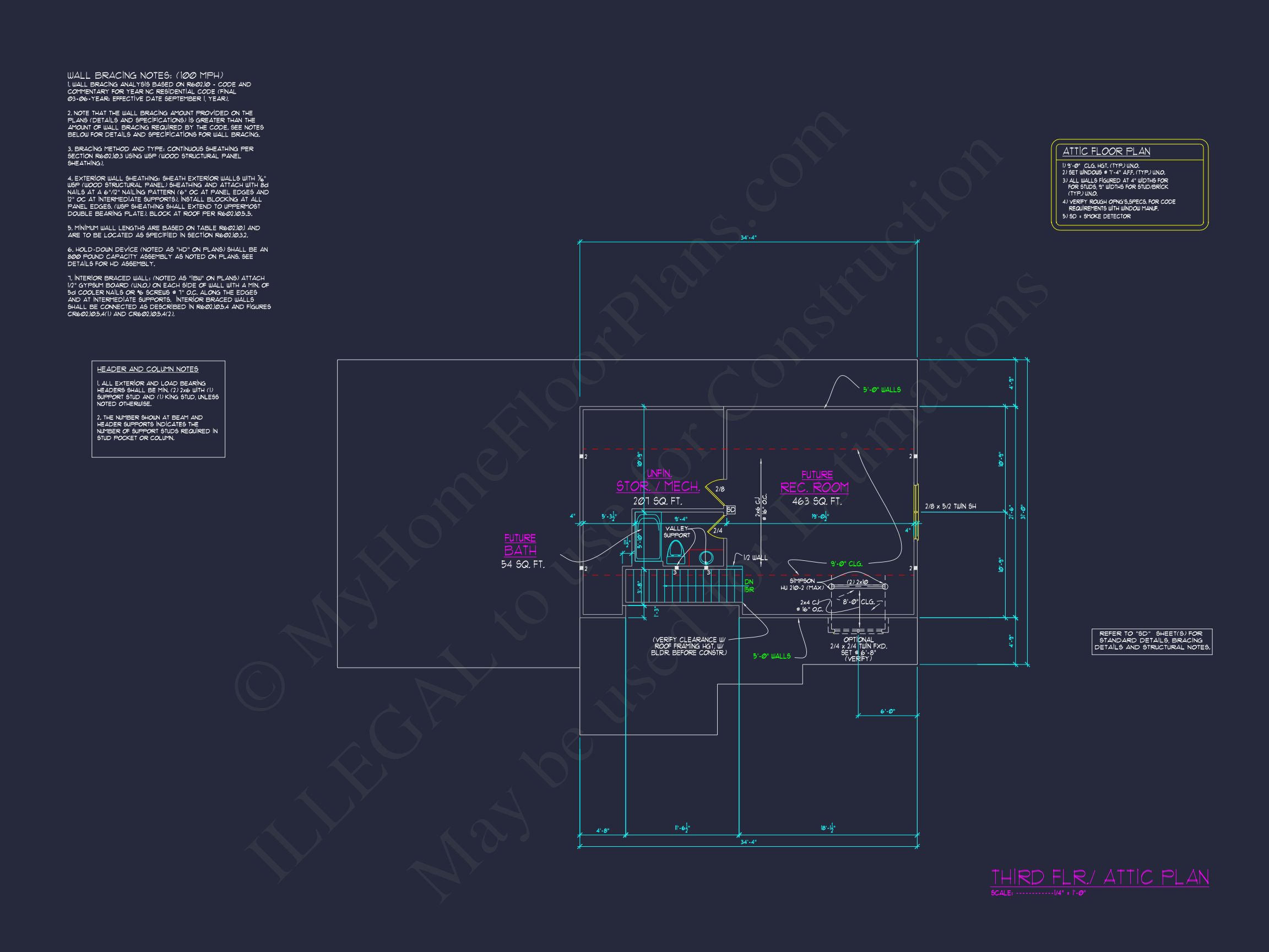 "Traditional craftsman house plan image featuring spacious interior layout and a large garage"