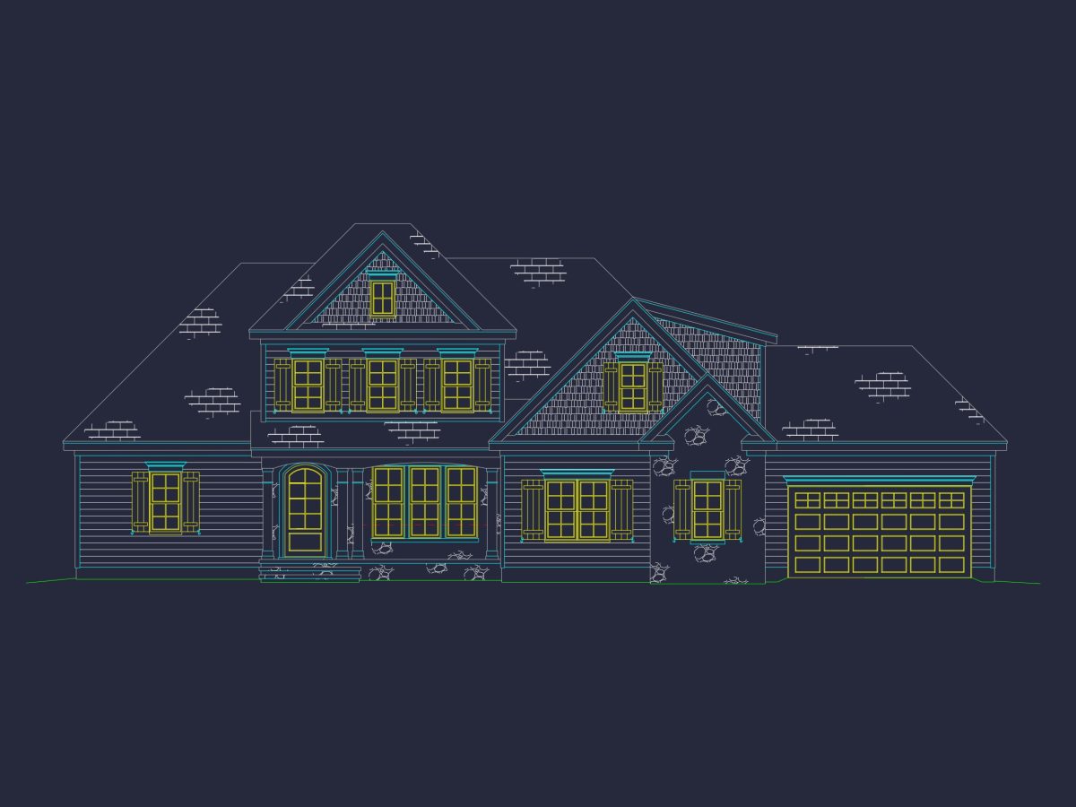 Traditional Craftsman house Plan with Vaulted Ceilings & 2 Owner Suites